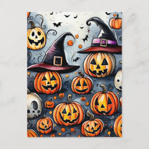 Cartes Pour Fêtes Annuelles Happy Halloween éffrayant traitement ou astuces de