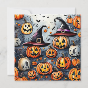 Cartes Pour Fêtes Annuelles Happy Halloween éffrayant traitement ou astuces de