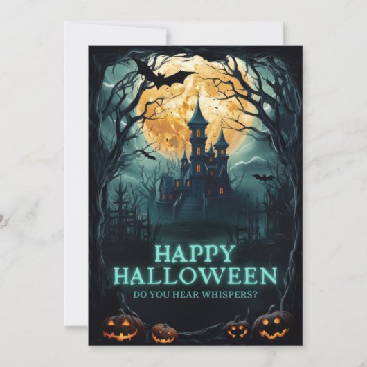 Cartes Pour Fêtes Annuelles Happy Halloween Haunted House (Devant)