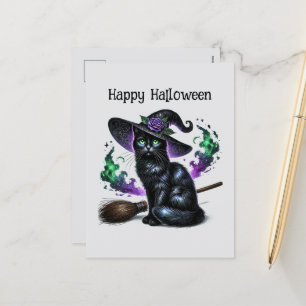 Cartes Pour Fêtes Annuelles Happy Halloween livres d'orthographe de chat