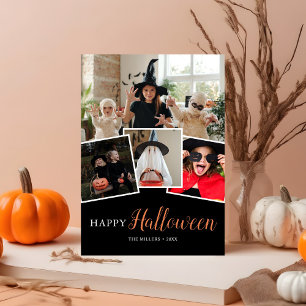 Cartes Pour Fêtes Annuelles Happy Halloween moderne Black Photo Holiday Card