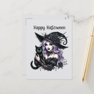 Cartes Pour Fêtes Annuelles Happy Halloween sorcière livres de sorcières