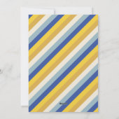 Cartes Pour Fêtes Annuelles Happy Hanoukka bleu or moderne rayures typographie (Dos)