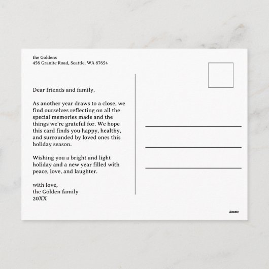 Cartes Pour Fêtes Annuelles Happy Hanoukka Botanical Menorah Aquarelle PERSONN (Dos)