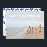 Cartes Pour Fêtes Annuelles Happy Hanoukka Family Photo Star de David Motif<br><div class="desc">Happy Hanoukka Family Photo Star de David Motif Carte de vacances</div>
