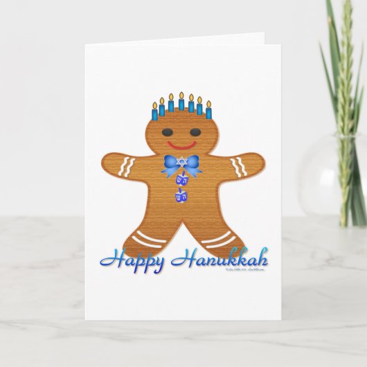 Cartes Pour Fêtes Annuelles Happy Hanoukka Gingerbread Man Menorah (Devant)