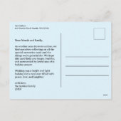 Cartes Pour Fêtes Annuelles Happy Hanoukka Menorah Aquarelle CUSTOM 3 Photos (Dos)