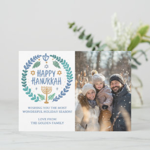 Cartes Pour Fêtes Annuelles Happy Hanoukka Menorah Main dessinée PHOTO SUR MES