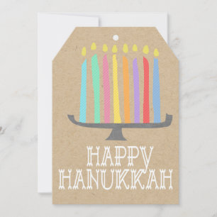 Cartes Pour Fêtes Annuelles Happy Hanoukka menorah tag cadeau