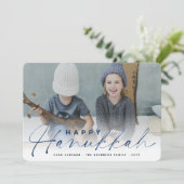 Cartes Pour Fêtes Annuelles Happy Hanoukka Modern écriture manuscrite Script p (Debout devant)