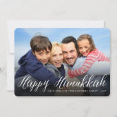 Cartes Pour Fêtes Annuelles Happy Hanoukka Modern tendance photo de script bla (Devant)