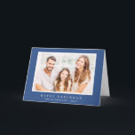 Cartes Pour Fêtes Annuelles Happy Hanoukka Simple Classic Elegant Photo Famill<br><div class="desc">Le design est composé d'arrière - plan simple avec une typographie élégante. Ajoutez votre nom de famille,  votre accueil,  vos photos et votre année</div>