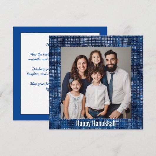 Cartes Pour Fêtes Annuelles 🕎 Happy Hanoukka, texte personnalisé (Devant / Derrière)