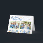 Cartes Pour Fêtes Annuelles Happy Hanukkah 2 Photo<br><div class="desc">Send your Wishes with this Photo Holiday Card that feature a Watercolor Happy Hanukkah Script and Jewish Holiday Symbols to highlight your greeting message.</div>
