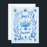 Cartes Pour Fêtes Annuelles Happy Hanukkah Botanical Menorah Watercolor<br><div class="desc">Sweet drawing to wish someone happy hanukkah! Click "edit using design tool" to add your own text. Also available as greeting card or digital download to send instantly via email or text message. Check my shop for more or let me know if you'd like something custom! I can create custom...</div>