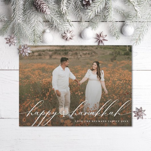 Cartes Pour Fêtes Annuelles Happy Hanukkah Menorah Hanukkiah Photo