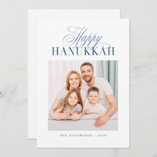 Cartes Pour Fêtes Annuelles Happy Hanukkah Modern Custom Family Photo