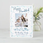 Cartes Pour Fêtes Annuelles Happy Hanukkah Photo Hand Drawn Doodles Your Note (Debout devant)