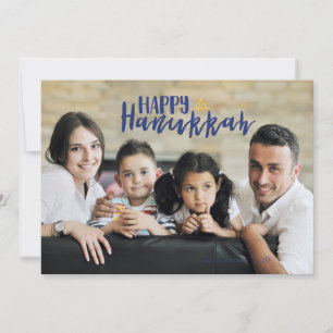 Cartes Pour Fêtes Annuelles Happy Hanukkah Star of David Holiday Photo Card