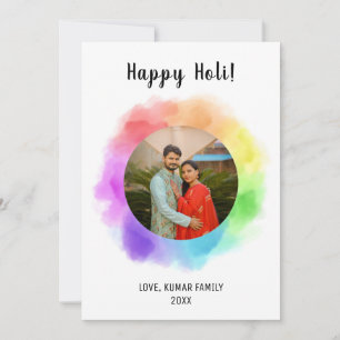 Cartes Pour Fêtes Annuelles Happy holi fête indienne de photo personnalisée