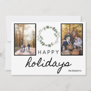 Cartes Pour Fêtes Annuelles happy holiday bold noir et blanc police photo