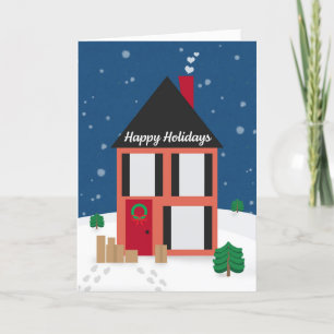 Cartes Pour Fêtes Annuelles Happy Holiday Package Delivery Driver House