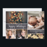 Cartes Pour Fêtes Annuelles Happy Holidays 2021 Photo Collage Chalkboard<br><div class="desc">Vos belles photos de famille méritent d'être partagées pendant cette période de l'année,  car vous envoyez des voeux chaleureux. Personnalisez ce design moderne avec votre accueil familial. Trouvez les autres pièces de la collection.</div>