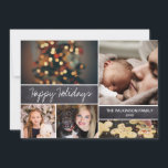 Cartes Pour Fêtes Annuelles Happy Holidays 2021 Photo Collage Chalkboard<br><div class="desc">Vos belles photos de famille méritent d'être partagées pendant cette période de l'année,  car vous envoyez des voeux chaleureux. Personnalisez ce design moderne avec votre accueil familial. Trouvez les autres pièces de la collection.</div>