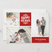 Cartes Pour Fêtes Annuelles Happy Holidays 3 Photo Collage (Devant)