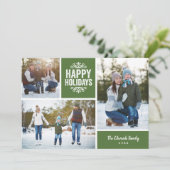 Cartes Pour Fêtes Annuelles Happy Holidays 3 Photo Collage (Debout devant)