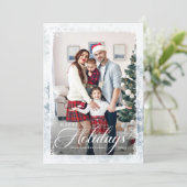 Cartes Pour Fêtes Annuelles Happy Holidays Blue Christmas (Debout devant)