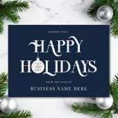 Cartes Pour Fêtes Annuelles Happy Holidays Blue Modern Logo Business