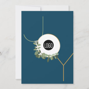 Cartes Pour Fêtes Annuelles Happy Holidays Business Logo Joy Vertical Blue