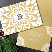 Cartes Pour Fêtes Annuelles Happy Holidays Business Logo Snowflake Gold