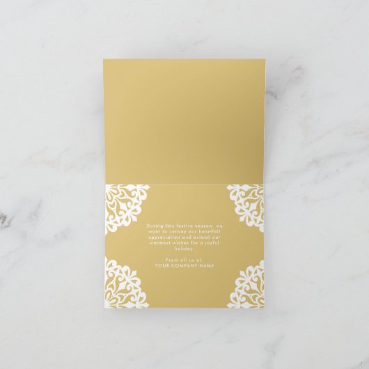 Cartes Pour Fêtes Annuelles Happy Holidays Business Logo Snowflake Gold (Intérieur)