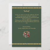 Cartes Pour Fêtes Annuelles Happy Holidays: Cardinal Wreath with Elegant Gold (Dos)