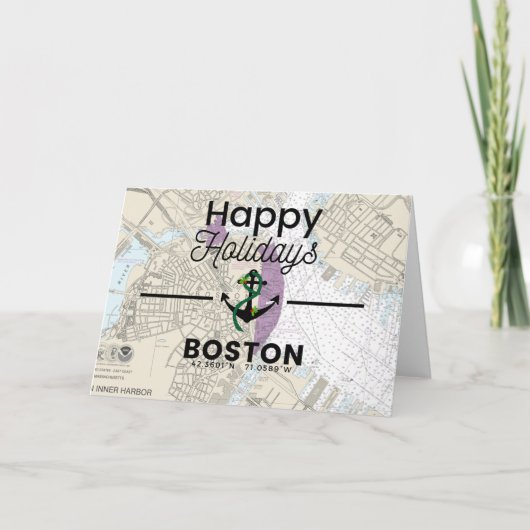 Cartes Pour Fêtes Annuelles Happy Holidays Chart - Boston (Devant)