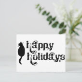 Cartes Pour Fêtes Annuelles Happy Holidays Chat Silhouette (Debout devant)