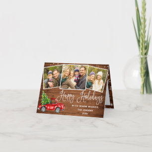Cartes Pour Fêtes Annuelles Happy Holidays Christmas Red Farm Truck 3 Photo