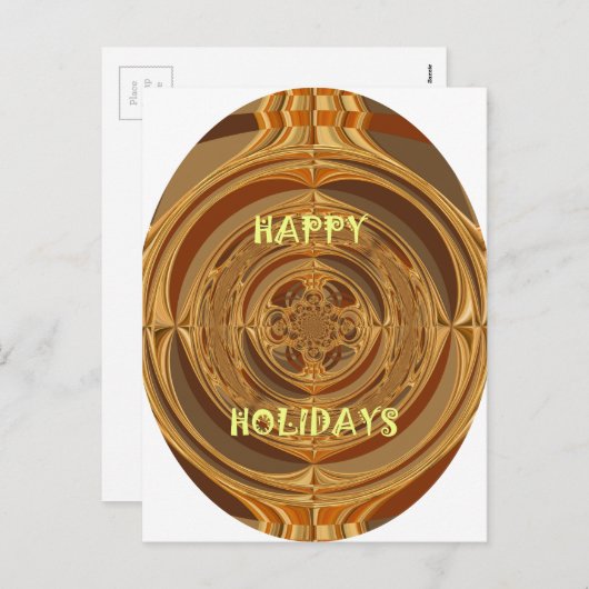 Cartes Pour Fêtes Annuelles Happy Holidays Circle Art Print/Design (Devant / Derrière)