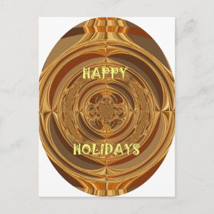 Cartes Pour Fêtes Annuelles Happy Holidays Circle Art Print/Design