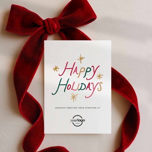 Cartes Pour Fêtes Annuelles Happy Holidays Corporate Holiday Greeting Card