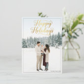 Cartes Pour Fêtes Annuelles Happy Holidays Elegant Script Calligraphy Photo (Debout devant)