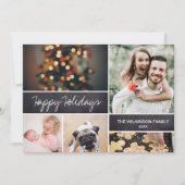 Cartes Pour Fêtes Annuelles Happy Holidays Family Photo Collage (Devant)