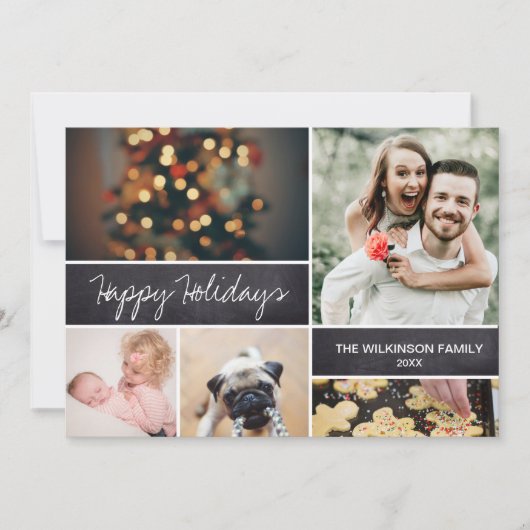 Cartes Pour Fêtes Annuelles Happy Holidays Family Photo Collage (Devant)
