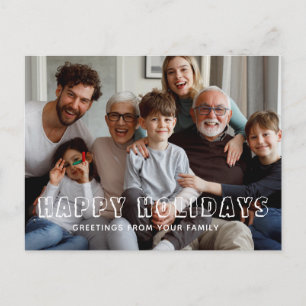 Cartes Pour Fêtes Annuelles Happy Holidays Family Script Collage photo