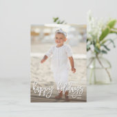 Cartes Pour Fêtes Annuelles Happy Holidays Festive manuscrit script photo (Debout devant)