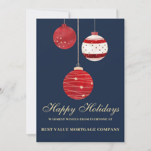 Cartes Pour Fêtes Annuelles Happy Holidays Flat Watercolor Business