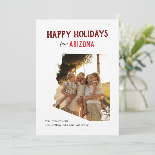 Cartes Pour Fêtes Annuelles Happy Holidays from Arizona One Photo (Debout devant)
