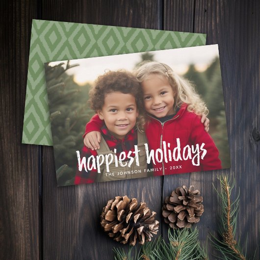 Cartes Pour Fêtes Annuelles Happy Holidays Full Photo rustique script moderne